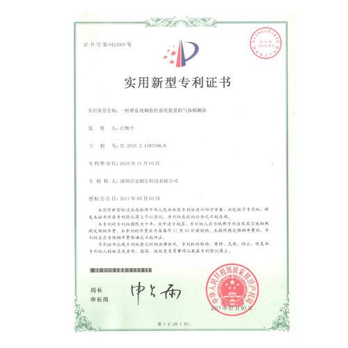 一种带音视频监控系统装置的气体探测器